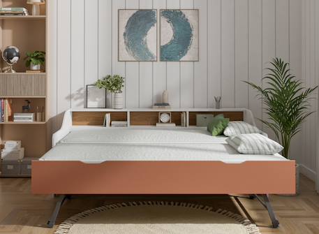 Lit gigogne avec rangement  achille Terracotta 4 - vertbaudet enfant 