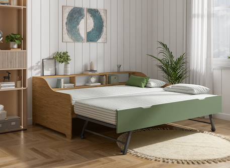 Lit gigogne avec rangement achille Vert 2 - vertbaudet enfant 