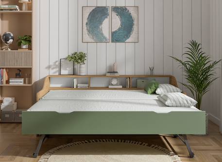 Lit gigogne avec rangement achille Vert 4 - vertbaudet enfant 