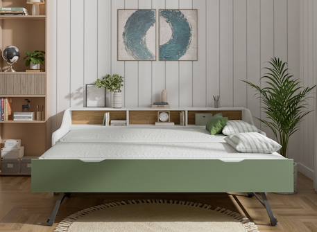 Lit gigogne avec rangement achille Vert 4 - vertbaudet enfant 