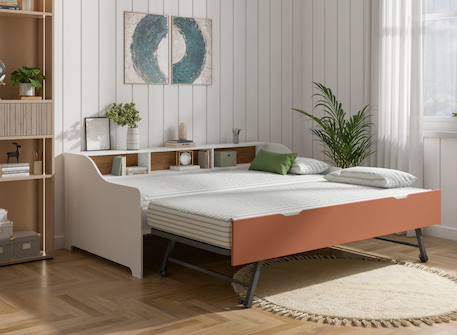 Lit gigogne avec rangement  achille Terracotta 2 - vertbaudet enfant 