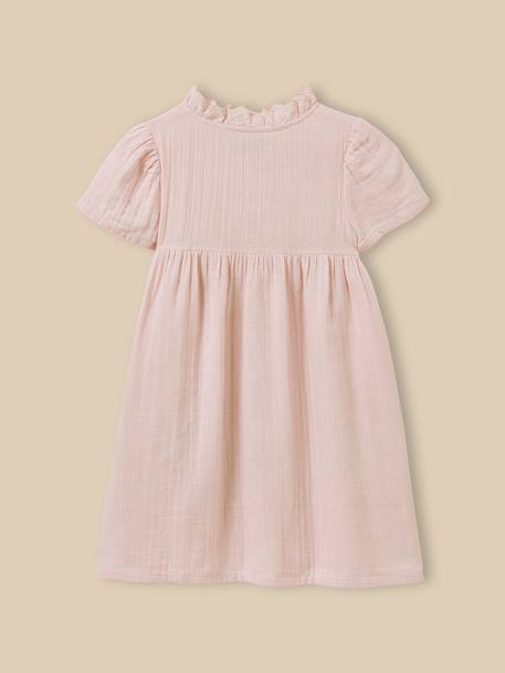 Robe en gaze de coton fille Rose tendre 2 - vertbaudet enfant 