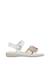 Sandales en cuir avec fleurs appliquées brahma Blanc-rose 1 - vertbaudet enfant 