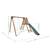 Portique en bois carré 2 agrès avec balançoire bébé et toboggan prune Marron 5 - vertbaudet enfant 