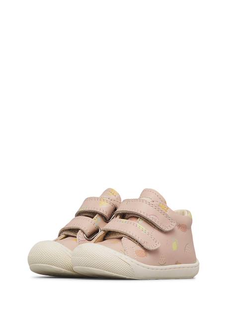 Chaussures en cuir cocoon vl Blanc crème-+Rose poudré- 10 - vertbaudet enfant 