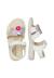 Sandales en cuir avec fleurs appliquées brahma Blanc-rose 4 - vertbaudet enfant 