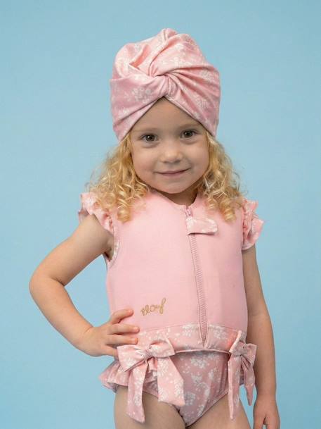 Turban de bain réversible anti-uv fille Blanc+Bleu / rose / bleu+Jaune citron+Rose+Rose bonbon+Violet 15 - vertbaudet enfant 