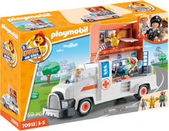 Jouet-Jeux d'imagination-Ambulance playmobil avec figurines secouristes et effets sonores 70913 – 3-5 ans
