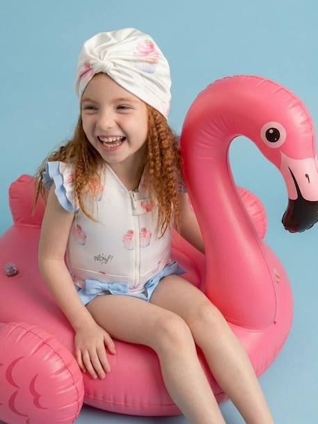 Turban de bain réversible anti-uv fille Blanc+Bleu / rose / bleu+Jaune citron+Rose+Rose bonbon+Violet 2 - vertbaudet enfant 