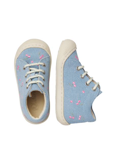 Chaussures premiers pas en tissu cocoon embr.cherry Céleste- 4 - vertbaudet enfant 