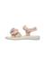 Sandales en cuir avec des fleurs salya Rose poudré- 3 - vertbaudet enfant 