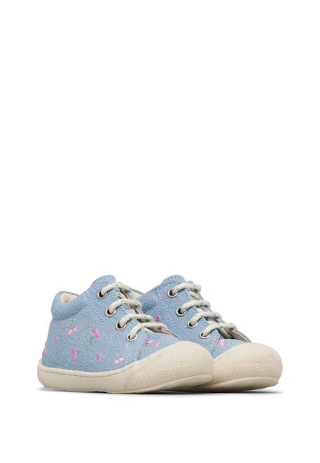 Chaussures premiers pas en tissu cocoon embr.cherry Céleste- 2 - vertbaudet enfant 