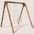 Portique en bois carré 2 agrès avec balançoire bébé ambre Marron 1 - vertbaudet enfant 