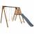Portique en bois carré 2 agrès avec balançoire bébé et toboggan prune Marron 3 - vertbaudet enfant 