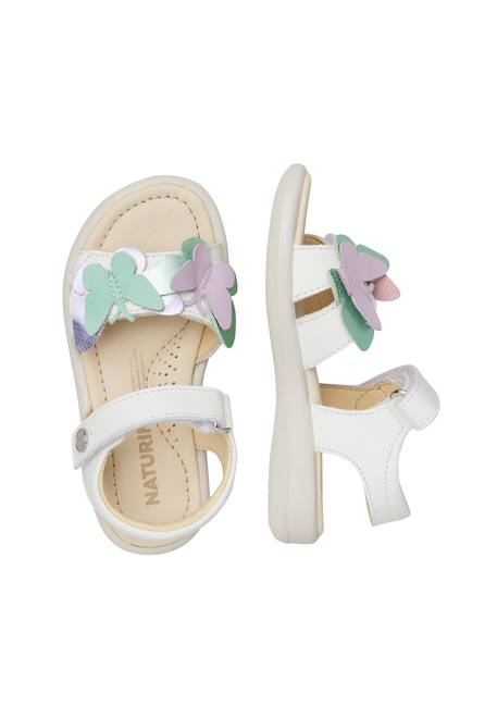 Sandales en cuir avec des papillons maudi Blanc- 4 - vertbaudet enfant 