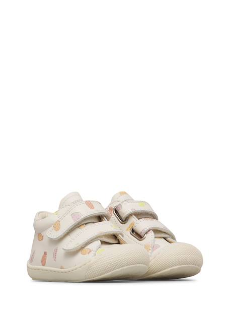 Chaussures en cuir cocoon vl Blanc crème-+Rose poudré- 2 - vertbaudet enfant 