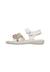 Sandales en cuir avec fleurs appliquées brahma Blanc-rose 3 - vertbaudet enfant 
