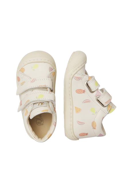 Chaussures en cuir cocoon vl Blanc crème-+Rose poudré- 4 - vertbaudet enfant 