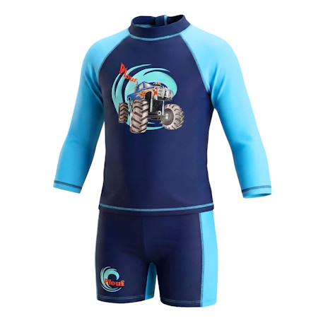 Ensemble anti-uv garçon : monster truck Bleu / bleu / ciel 3 - vertbaudet enfant 