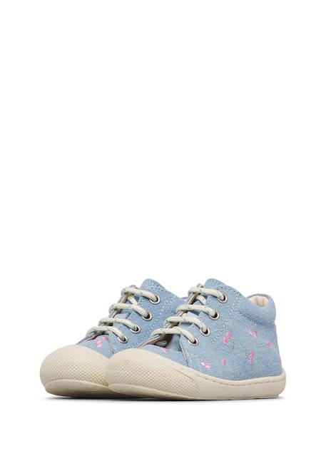 Chaussures premiers pas en tissu cocoon embr.cherry Céleste- 5 - vertbaudet enfant 