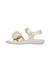 Sandales en cuir avec des fleurs salya Platine- 3 - vertbaudet enfant 