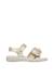 Sandales en cuir avec des fleurs salya Platine- 1 - vertbaudet enfant 