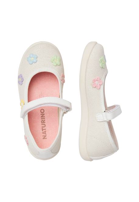 Ballerines en tissu malilia Blanc- 4 - vertbaudet enfant 