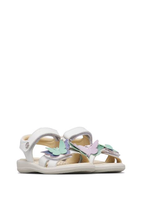 Sandales en cuir avec des papillons maudi Blanc- 2 - vertbaudet enfant 