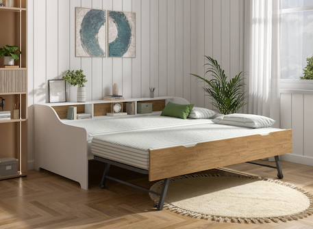 Lit banquette avec rangement 90x200 Chene 4 - vertbaudet enfant 