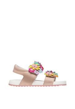Chaussures-Sandales en cuir avec des fleurs numees 2.