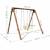 Portique en bois carré 3 agrès avec balançoire bébé et face à face pierre Marron 5 - vertbaudet enfant 