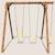 Portique en bois carré 3 agrès avec balançoire bébé et corde disque ulysse Marron 2 - vertbaudet enfant 