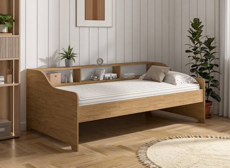 Lit banquette avec rangement 90x200 Chene 1 - vertbaudet enfant 