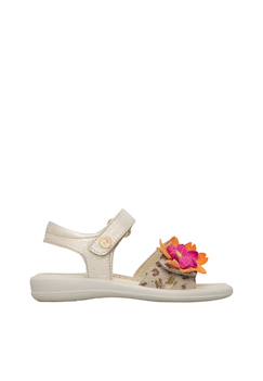 Chaussures-Chaussures fille 23-38-Sandales en cuir et velours avec des fleurs mieli