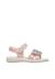 Sandales en cuir avec des fleurs brahma Rose- 1 - vertbaudet enfant 