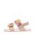 Sandales en cuir avec des fleurs numees 2. Blanc-+Rose poudré- 8 - vertbaudet enfant 