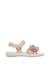 Sandales en cuir avec des fleurs salya Rose poudré- 1 - vertbaudet enfant 
