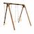 Portique en bois carré 3 agrès avec balançoire bébé et corde disque ulysse Marron 3 - vertbaudet enfant 