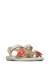 Sandales en cuir et velours avec des fleurs mieli Platine-beige 2 - vertbaudet enfant 