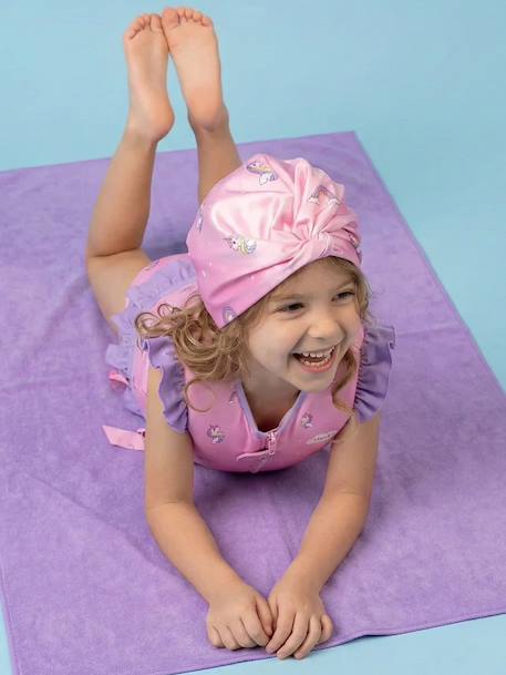 Turban de bain réversible anti-uv fille Blanc+Bleu / rose / bleu+Jaune citron+Rose+Rose bonbon+Violet 17 - vertbaudet enfant 