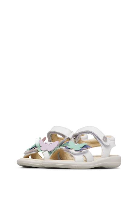 Sandales en cuir avec des papillons maudi Blanc- 5 - vertbaudet enfant 