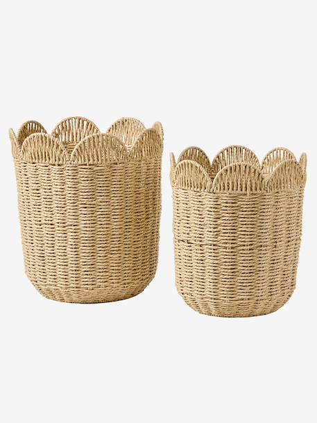 Lot 2 paniers de rangement gigognes beige 2 - vertbaudet enfant 