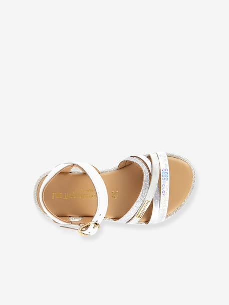Sandales Inaya blanc+doré 3 - vertbaudet enfant 