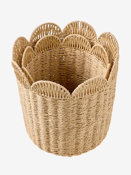 Lot 2 paniers de rangement gigognes beige 3 - vertbaudet enfant 