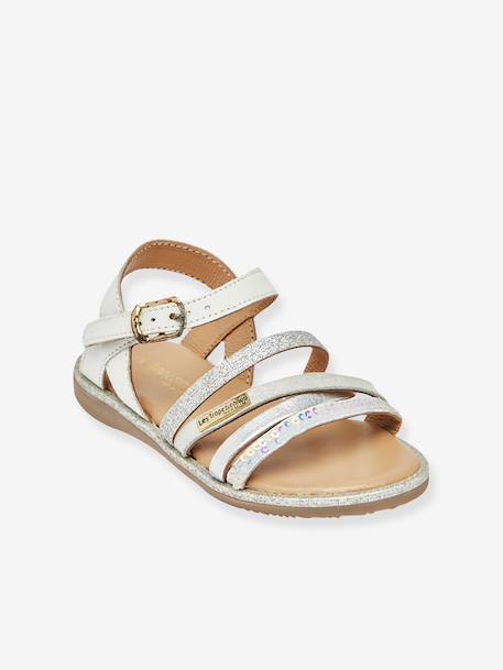 Sandales Inaya blanc+doré 1 - vertbaudet enfant 