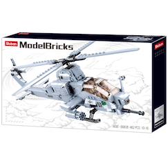 Jouet-Jeux d'imagination-Model bricks - hélicoptère d'attaque