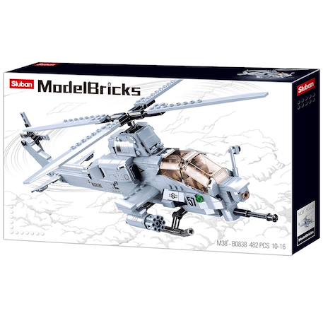 Model bricks - hélicoptère d'attaque Gris 1 - vertbaudet enfant 