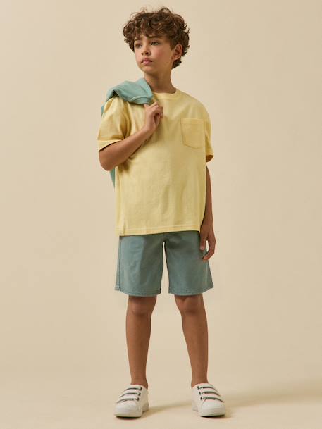 Bermuda taille élastiquée garçon Aqua+Beige 4 - vertbaudet enfant 