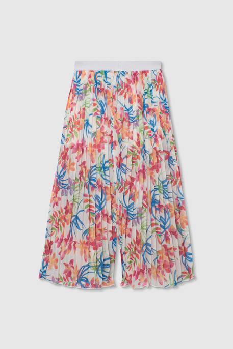 Pantalon fille imprimé feuilles évasé Multicolore 2 - vertbaudet enfant 