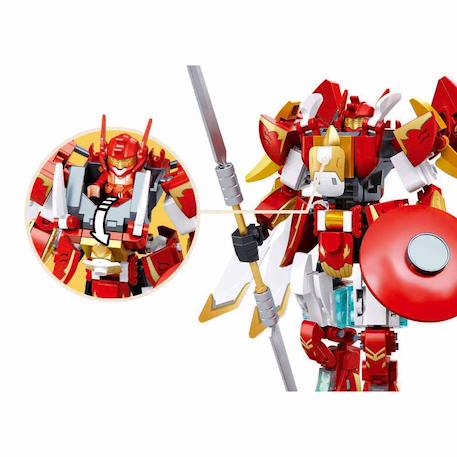 Robot mecha 2 en 1 rouge blanc Rouge 4 - vertbaudet enfant 